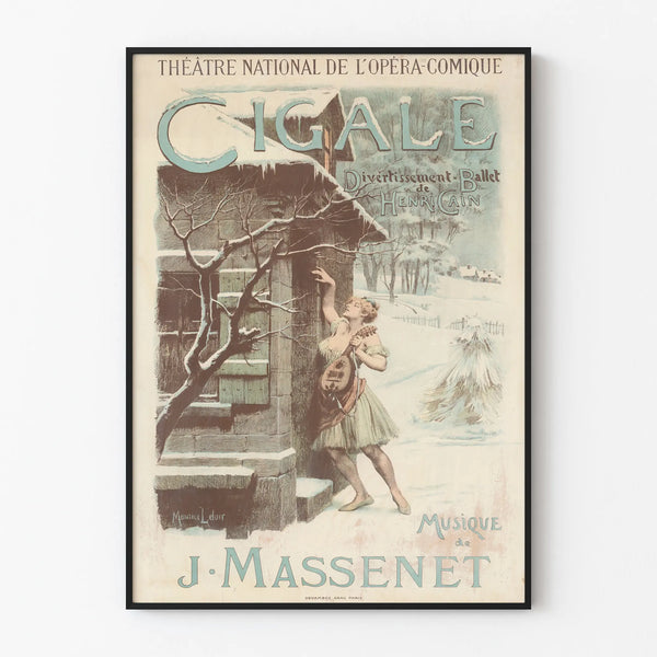 Vintage Poster Cigale Ballet by Henri Cain - Wall Decoration Theater and Music