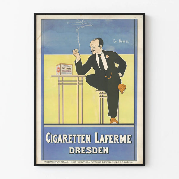Vintage Cigarettes Poster Laferme Dresden - Retro Wall Decoration