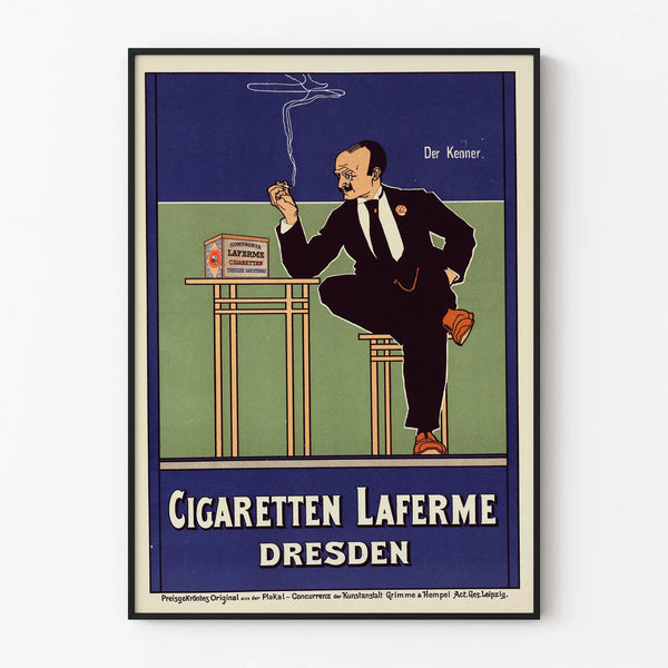 Vintage Cigarette Poster Laferme Dresden