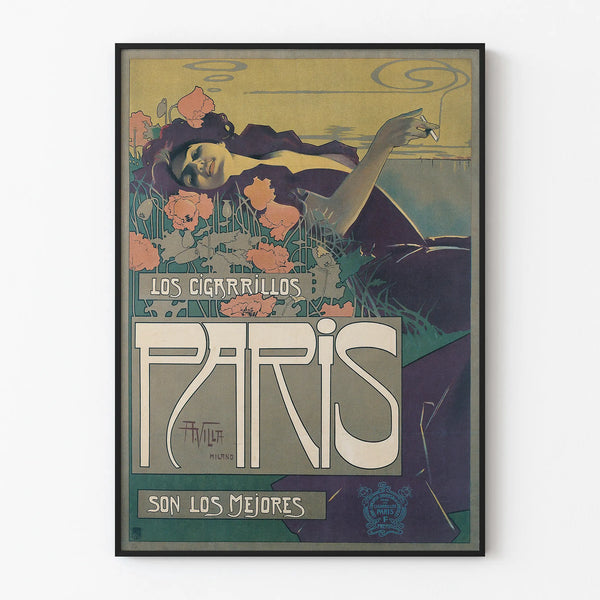 Vintage Poster Los Cigarrillos Paris for Wall Decoration