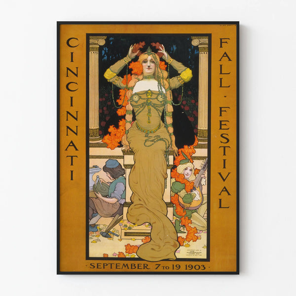 Vintage Cincinnati Fall Festival Poster 1903 - Autumn Wall Decoration