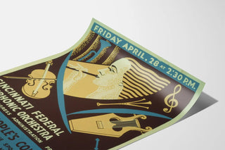 Vintage poster Cincinnati Federal Symphonic Orchestra - Youth concert at Wilson Auditorium