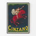 Vintage Cinzano poster of a man on a red horse