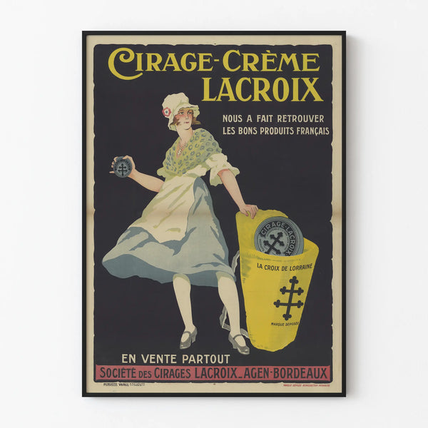 Vintage Poster Crème Lacroix Shoe Polish Wall Decoration