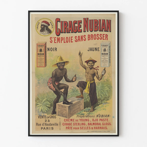 Nubian Shoe Polish Poster - Vintage Shoe Polish Advertisement without Brush