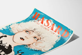 Vintage Film Poster "Hazard" with Stylized Portrait and Silhouettes