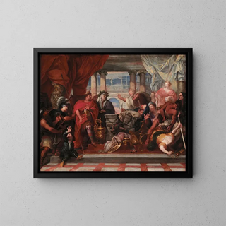 Scene of sacrifice - Circle of Sebastiano Mazzoni — framed artwork on a wall