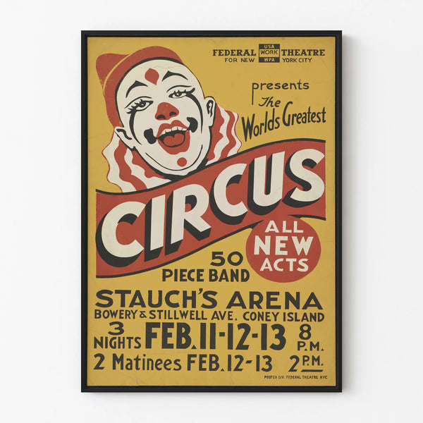 Vintage Circus Poster Coney Island