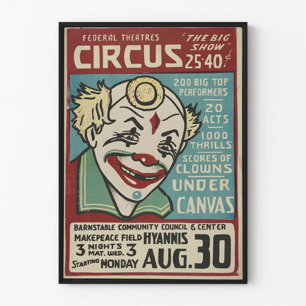 Vintage Circus Poster with Colorful Clown