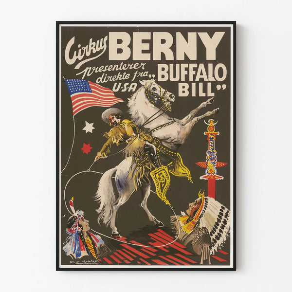 Vintage Circus Berny Buffalo Bill Poster Wall Decoration
