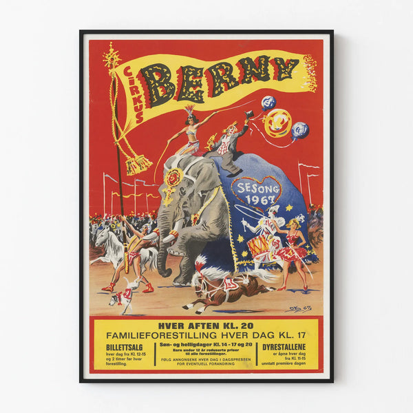 Vintage Wall Decoration Circus Berny Poster 1967 Season