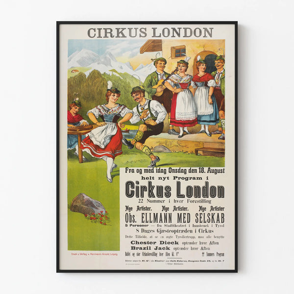 Vintage Circus London Poster Traditional Wall Decoration