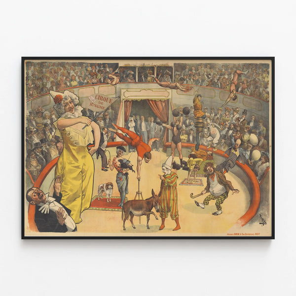 Jonghe Circus Poster - Vintage Wall Decoration — framed artwork on a wall
