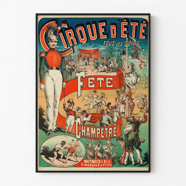 Vintage Circus Summer Poster Festive Picnic