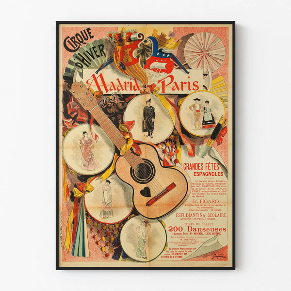 Madrid Paris Winter Circus Poster Spanish Grand Festivals