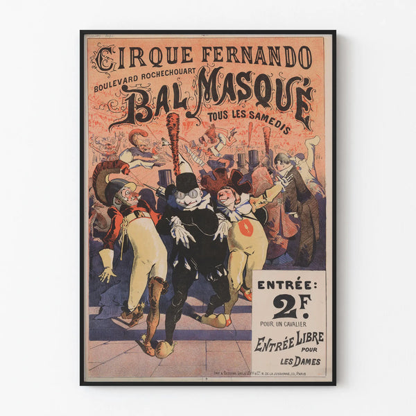 Fernando Bal Masqué Circus Poster - Vintage Wall Decoration