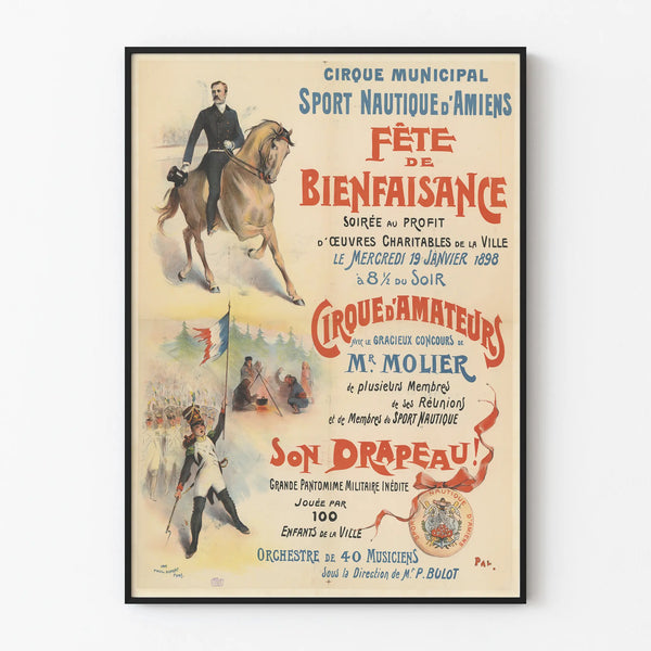 Amiens Municipal Circus Nautical Sports Poster Charity Festival 1898