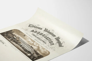 Vintage poster of Citizens Volunteer Hospital Association Philadelphia 1862
