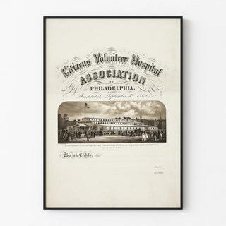 Vintage poster of Citizens Volunteer Hospital Association Philadelphia 1862