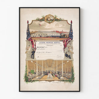 Vintage poster of Citizens Volunteer Hospital in Philadelphia