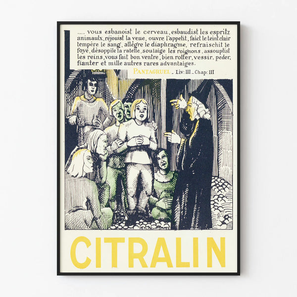 Vintage Citralin Pantagruel poster wall decoration