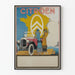 Vintage Citroën poster with classic car and elegant passersby