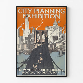 Vintage Poster for the City Planning Exhibition New York 1913