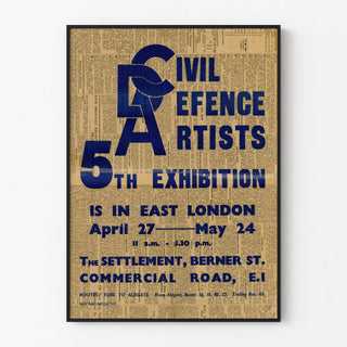 Vintage Poster for the 5th Exhibition of Civil Defense Artists
