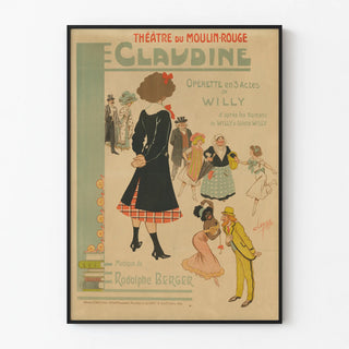 Claudine Theater Poster - Operetta in 3 Acts at the Moulin Rouge
