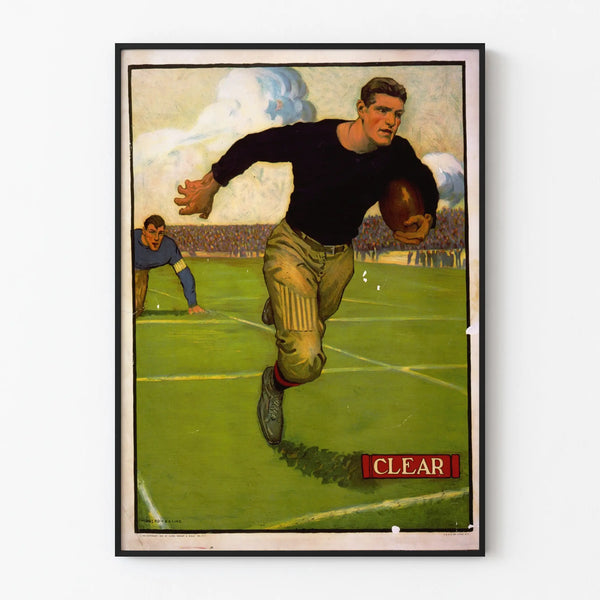 Vintage American Football Poster Clear - Sports Wall Decoration