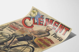Vintage poster Clément Paris Paris-Brest on bicycle