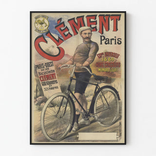 Vintage poster Clément Paris Paris-Brest on bicycle