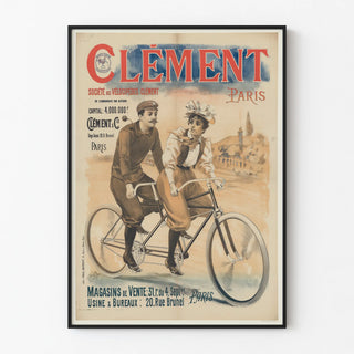 Vintage advertising poster Clément Bicycle Society Paris