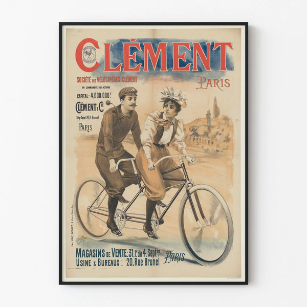 Vintage advertising poster Clément Bicycle Society Paris