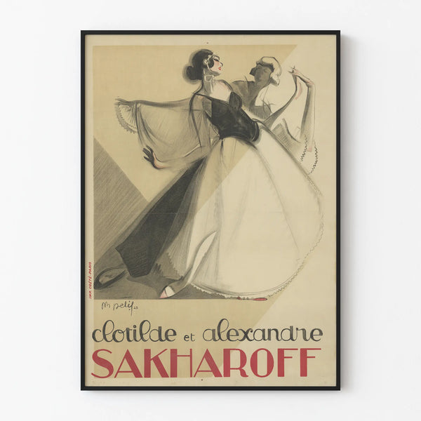 Vintage poster Clothilde and Alexandre Sakharoff wall decoration