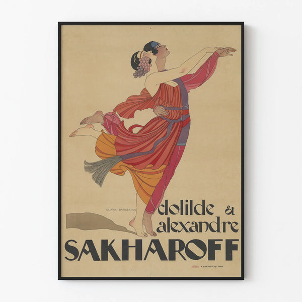 Vintage poster of Clothilde and Alexandre Sakharoff by George Barbier