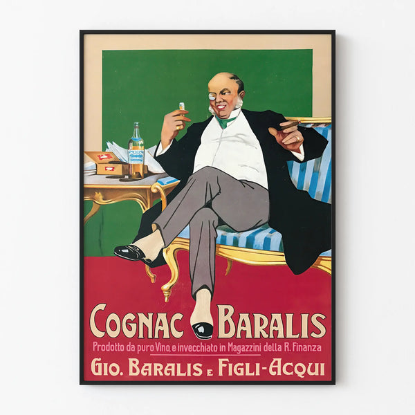 Vintage poster Cognac Baralis wall decoration