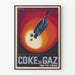 Vintage Coca-Cola Advertising Poster for Energy-Efficient Gas Heating