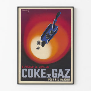 Vintage Coca-Cola Advertising Poster for Energy-Efficient Gas Heating