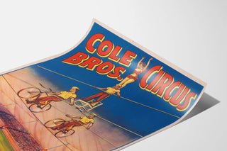 Vintage Poster Cole Bros Circus - The Great Clowns on the Tightrope