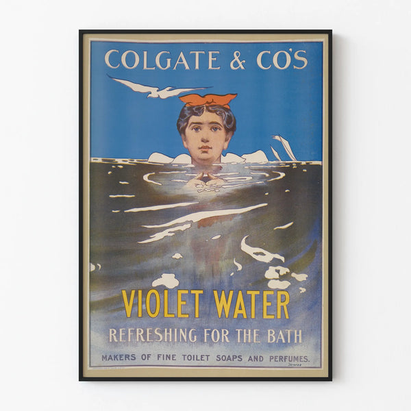 Vintage Colgate & Co Violet Water Poster Wall Decoration