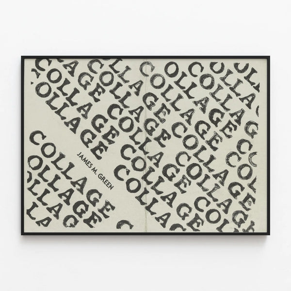 Typographic Collage Poster by James M. Green — framed artwork on a wall