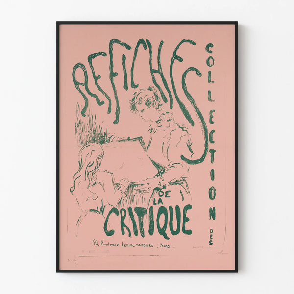 Vintage Artistic Poster Screen Print of La Critique Paris
