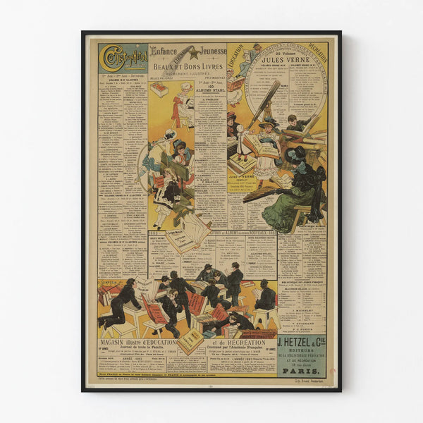 Hetzel Collection Poster - Vintage Wall Decoration Literature and Education
