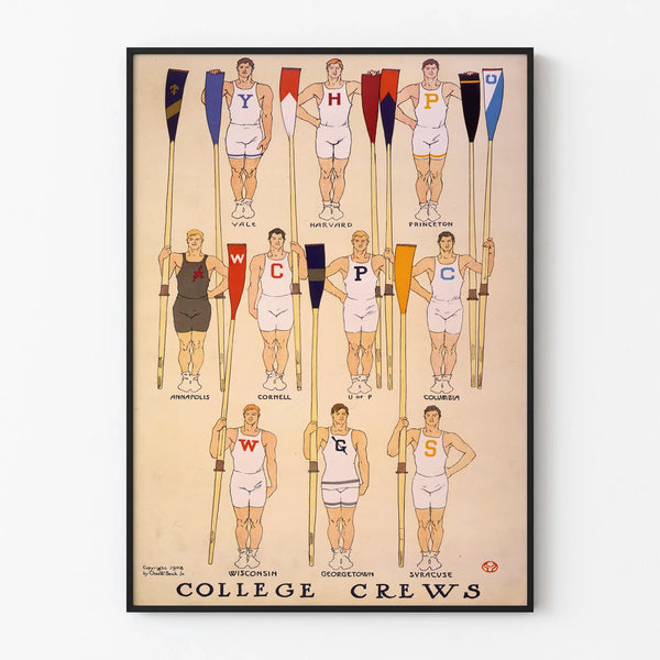 Vintage Poster of American University Rowing Teams