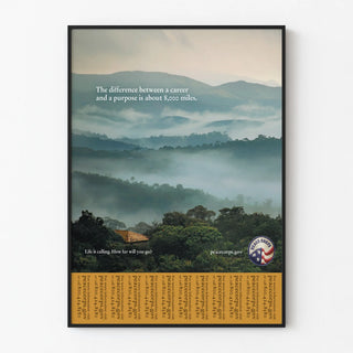 Inspirational Poster Peace Corps with Misty Landscape