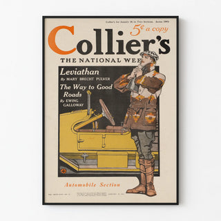 Vintage automobile poster Collier's 1914 Automobile Section