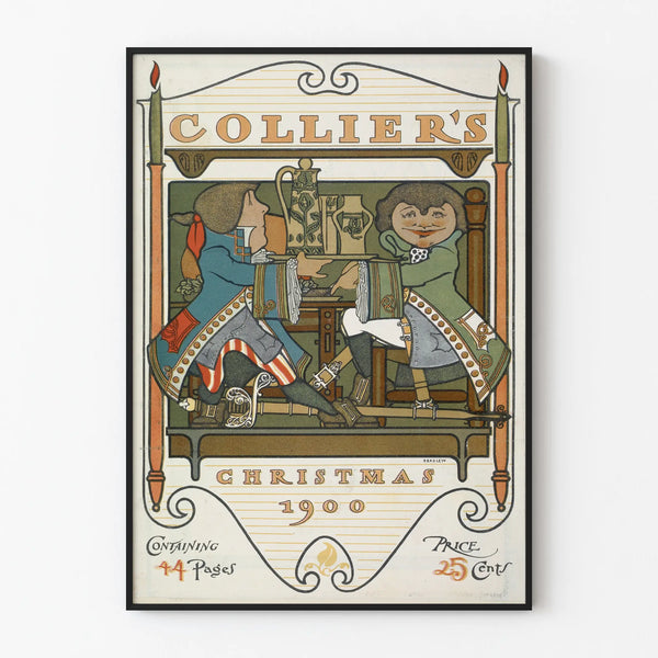 Vintage poster Collier's Christmas 1900 Art Deco style