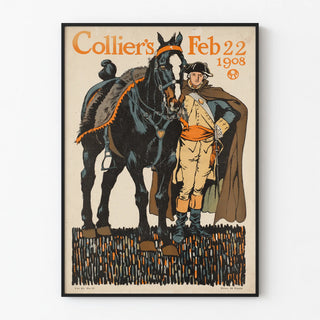 Vintage Poster Collier's 1908 - Soldier and Horse