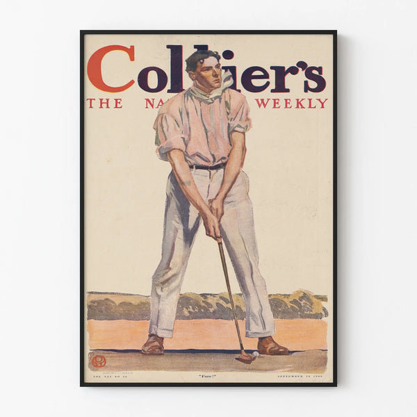 Vintage Poster of a Man Playing Golf - Sports Wall Decoration